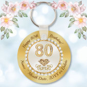 80誕生日のパーソナライズされたゴージャスな好意 キーホルダー