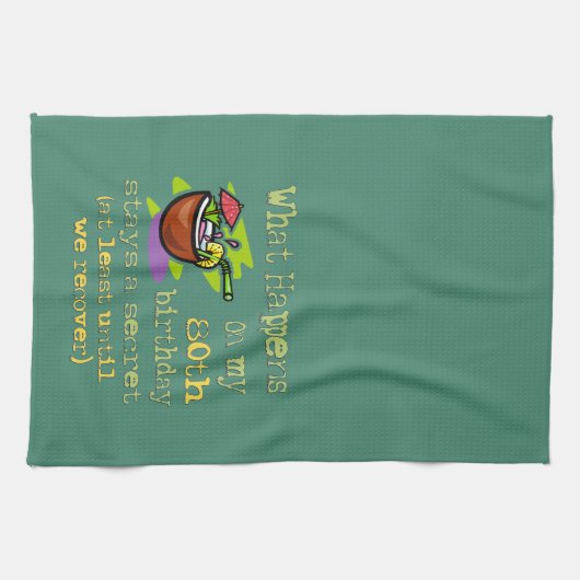 80誕生日のパーティーのギフトにおもしろい関する問題 キッチンタオル (横)