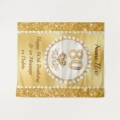 80誕生日の背景、80誕生日アイディア、 タペストリー (正面(横))