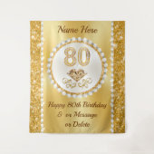 80誕生日の背景、80誕生日アイディア、 タペストリー (正面)
