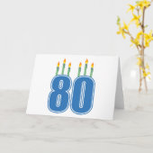 80誕生日ろうそく（青/緑） カード (黄色い花)
