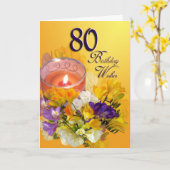 80誕生日ウィッシュ誕生日カード カード (黄色い花)