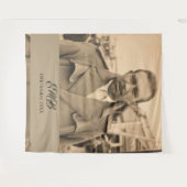 80誕生日エレガントフォトモノグラム男性 タペストリー (正面(横))