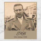 80誕生日エレガントフォトモノグラム男性 ワインラベル (シングルラベル)