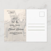 80誕生日エレガント男性モノグラム写真 インビテーションポストカード (裏面)