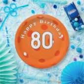 80誕生日オレンジピックボール ペーパープレート (パーティー)