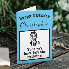 80誕生日オーバーザヒルおもしろいパーソナライズされた カード