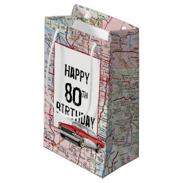 80誕生日オールドビュイックオンマップ スモールペーパーバッグ