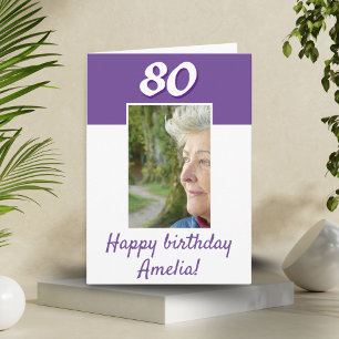 80誕生日カスタムフォトハッピーバースデー カード