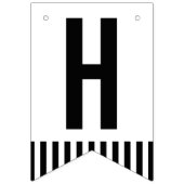 80誕生日カスタムフォト白黒 バンティングフラッグ (第2の旗)