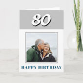 80誕生日カスタム写真パーソナライズされた カード (正面)