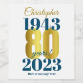 80誕生日カスタム日 ワインラベル (シングルラベル)