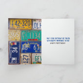 80誕生日カード用Rustyライセンスプレート カード (内部)