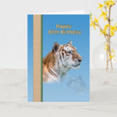 80誕生日カード（Tiger付き） カード (黄色い花)