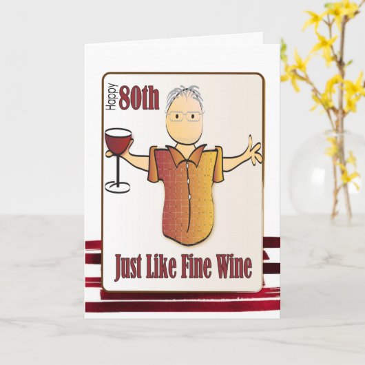 80誕生日カードfor Him -おもしろいおよびおもしろい カード (黄色い花)