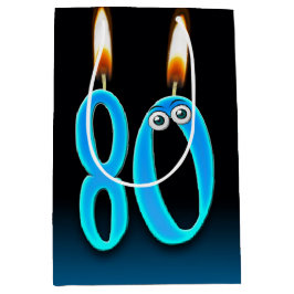 80誕生日キャンドルミディアム抱き枕 ミディアムペーパーバッグ