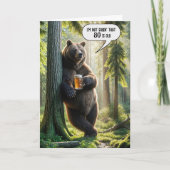 80誕生日クマとビールマグ カード (正面)