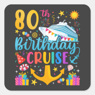 80誕生日クルーズBデイパーティー スクエアシール