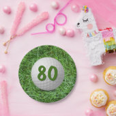 80誕生日ゴルフボールオングラス紙プレート ペーパープレート (パーティー)