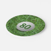 80誕生日ゴルフボールオングラス紙プレート ペーパープレート (アングル)