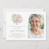 80誕生日サプライズパーティー花花束写真 招待状 (正面)