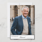 80誕生日スタイリッシュ男性エレガント 招待状 (裏面)