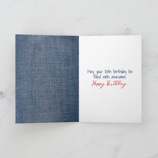 80誕生日スティックフィギュア（赤気球つき） カード (内部)