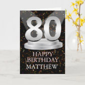 80誕生日スポットライト名刺追加 カード (黄色い花)