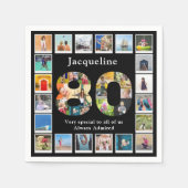 80誕生日デザインお客様自身のフォトコラージュ スタンダードカクテルナプキン (正面)