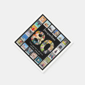 80誕生日デザインお客様自身のフォトコラージュ スタンダードカクテルナプキン (角)