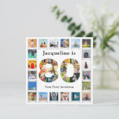 80誕生日デザインお客様自身のフォトコラージュ 招待状 (スタンド正面)