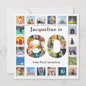 80誕生日デザインお客様自身のフォトコラージュ 招待状 (正面)