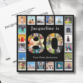 80誕生日デザインお客様自身のフォトコラージュ 招待状