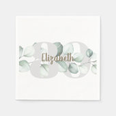 80誕生日ナプキパーソナライズされたンス スタンダードカクテルナプキン (正面)