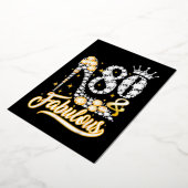 80誕生日ハイヒールシューズクラウンダイヤモンド 箔シーズンカード (回転した状態)