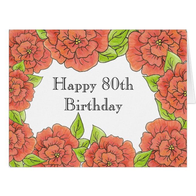 80誕生日バラカード (正面横)