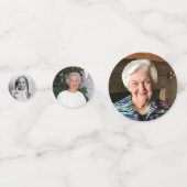 80誕生日バラ金ゴールドケーキ写真紙吹雪 コンフェッティ (裏面)