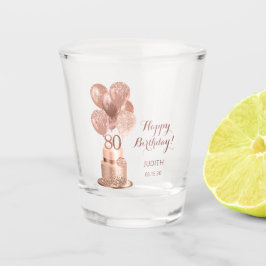 80誕生日バラ金ゴールドケーキ ショットグラス