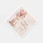 80誕生日バラ金ゴールドケーキ スタンダードランチョンナプキン (角)