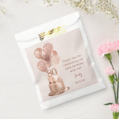 80誕生日バラ金ゴールドケーキ フェイバーバッグ (封をした状態)