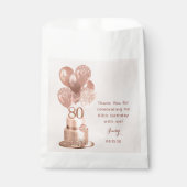 80誕生日バラ金ゴールドケーキ フェイバーバッグ (正面)