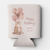 80誕生日バラ金ゴールドケーキ 缶クーラー (裏面)