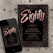 80誕生日バラ金ゴールド紙吹雪 招待状