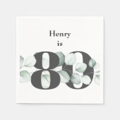 80誕生日パーソナライズされたナプキンス スタンダードカクテルナプキン (正面)