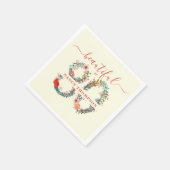 80誕生日パーティーステッカーで美しい スタンダードカクテルナプキン (角)