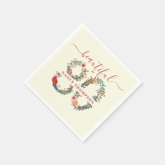 80誕生日パーティーステッカーで美しい スタンダードカクテルナプキン (角)