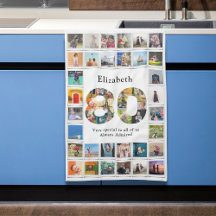 80誕生日ファミリーフォトコラージュテンプレート