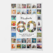 80誕生日ファミリーフォトコラージュテンプレート キッチンタオル (縦)