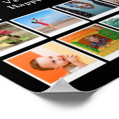 80誕生日ファミリー写真テンプレートキープサケ ポスター (角)