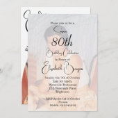 80誕生日フォトエレガント誕生日 招待状 (正面/裏面)